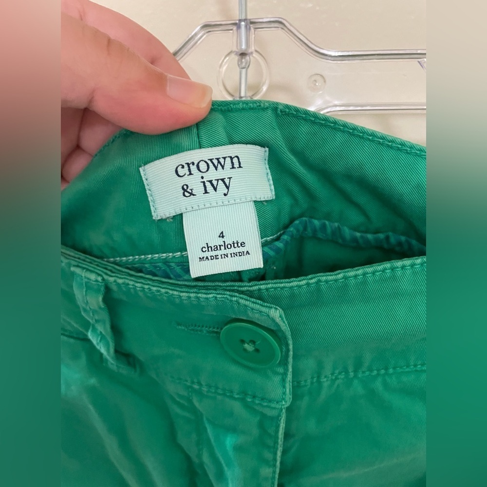 ✨Crown & Ivy Green Charolette Style Pants Size 4 - Picture 5 of 7